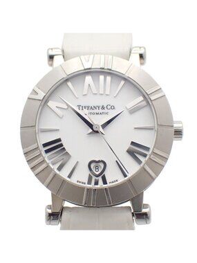 Tiffany & Co Atlas Date Automatic Watch White Dial Ceramic SS Leather Strap Pawn Pre-owned Tiffany & Co. Atlas ceramic 36mm Quartz watch | main image 3
